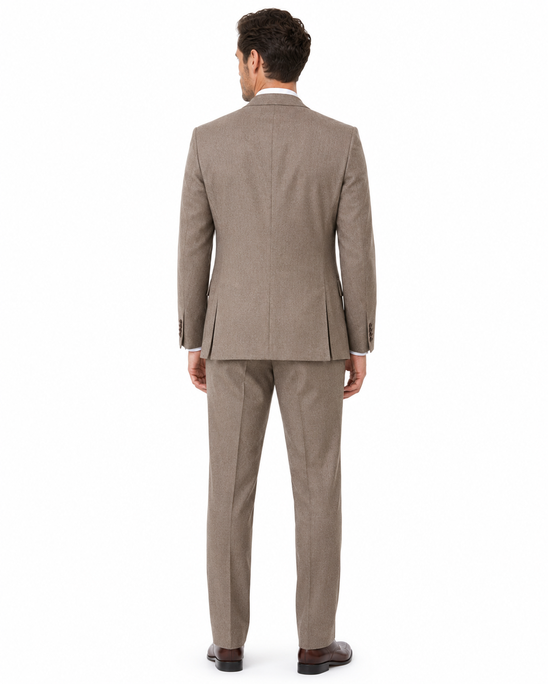 Men’s Made-to-Measure Light Brown Highland Weave Tweed Three-Piece Suit - Image 14