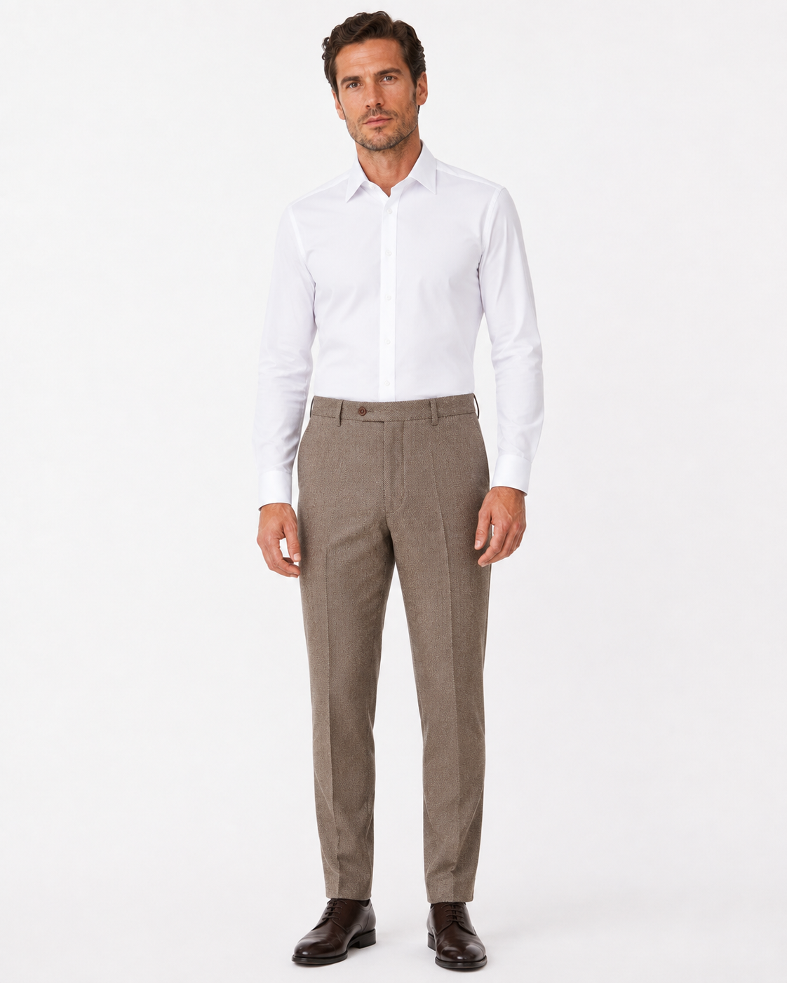Men’s Made-to-Measure Light Brown Highland Weave Tweed Three-Piece Suit - Image 13