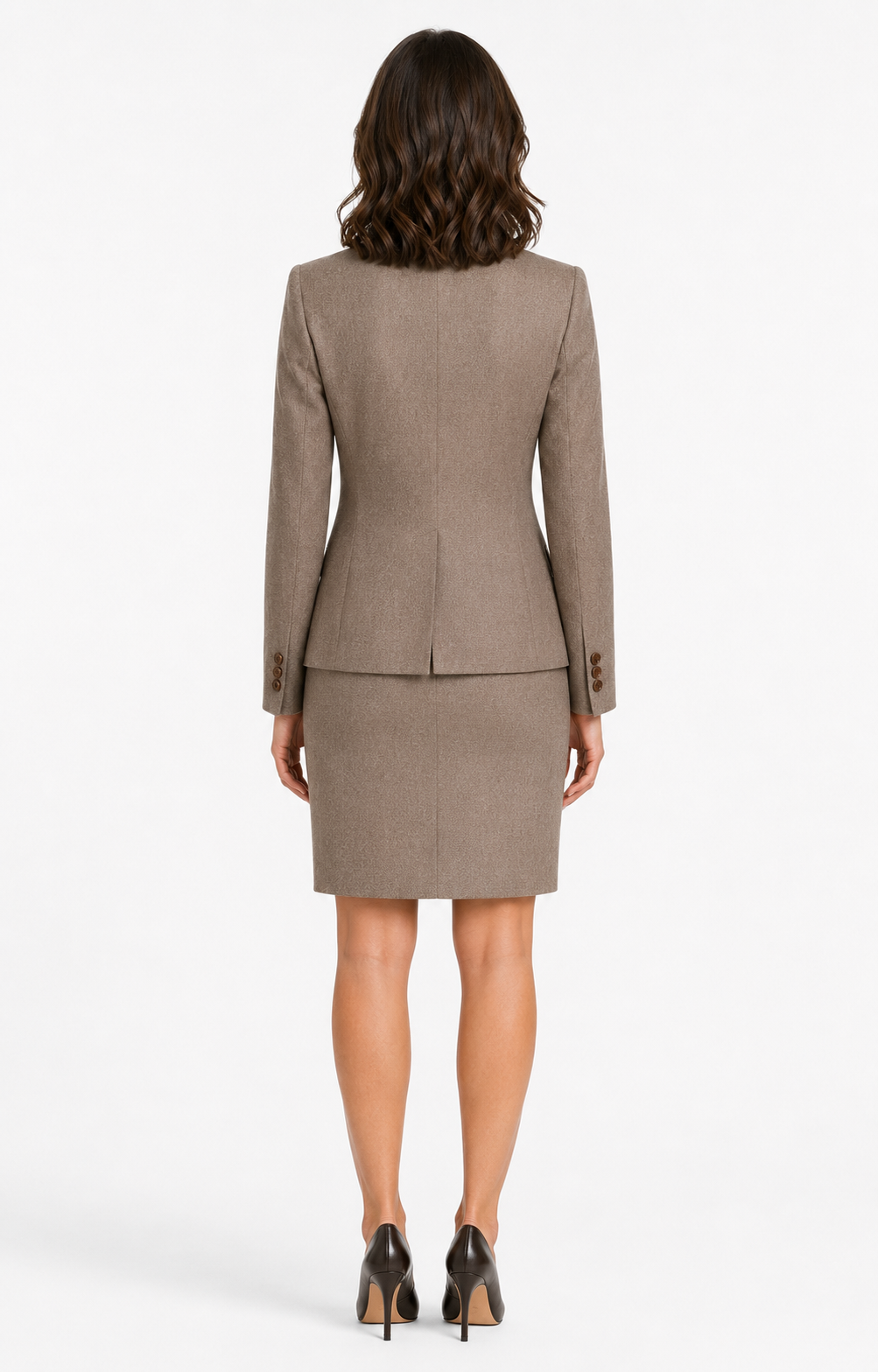 Women’s Light Brown Highland Weave Tweed Tailored Skirt - Image 5
