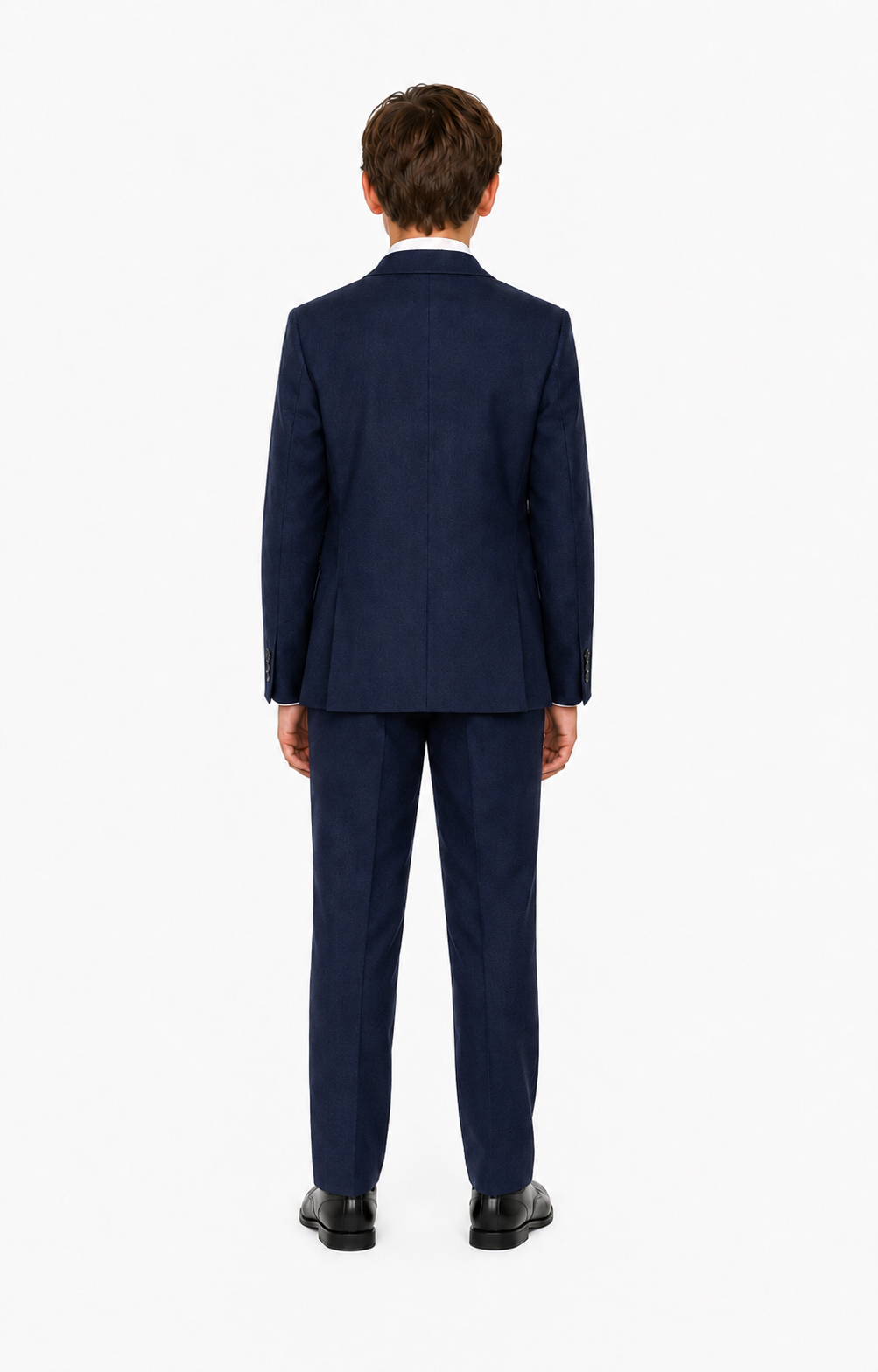 Boys’ Navy Blue Highland Weave Tweed Jacket - Image 3