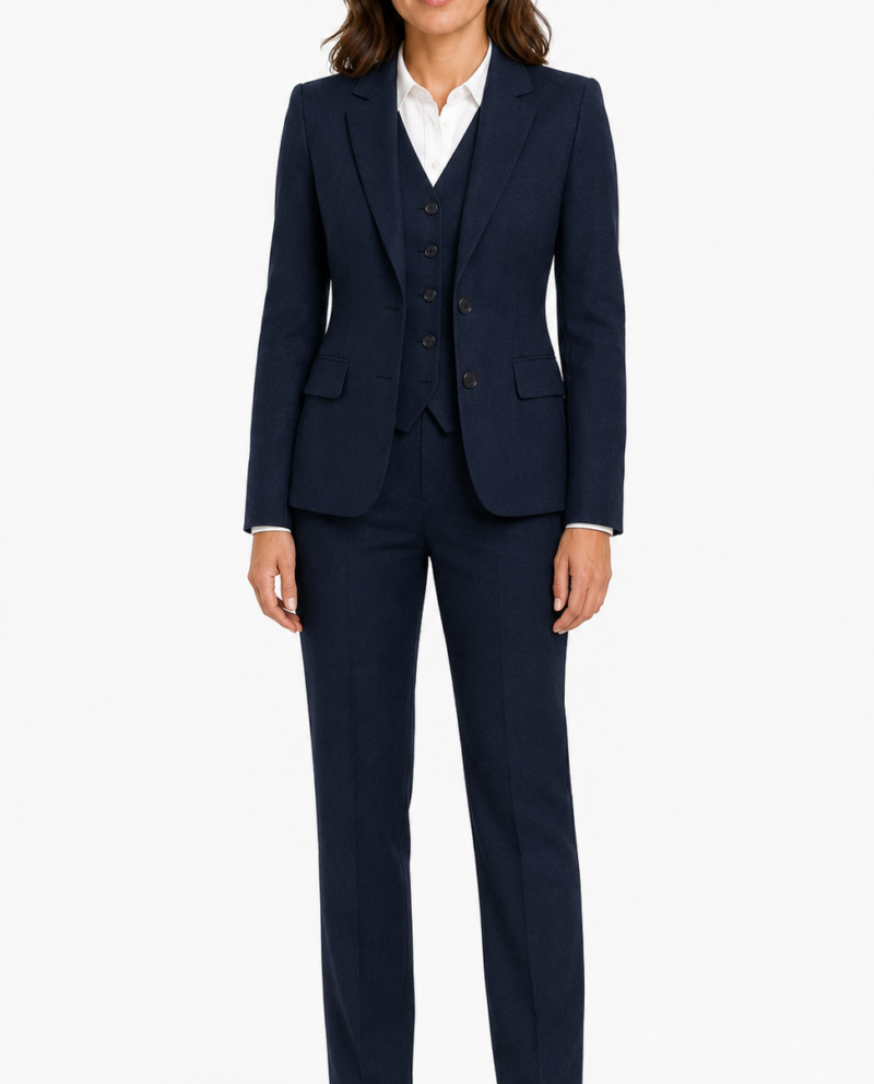 Women’s Navy Blue Highland Weave Tweed Trousers