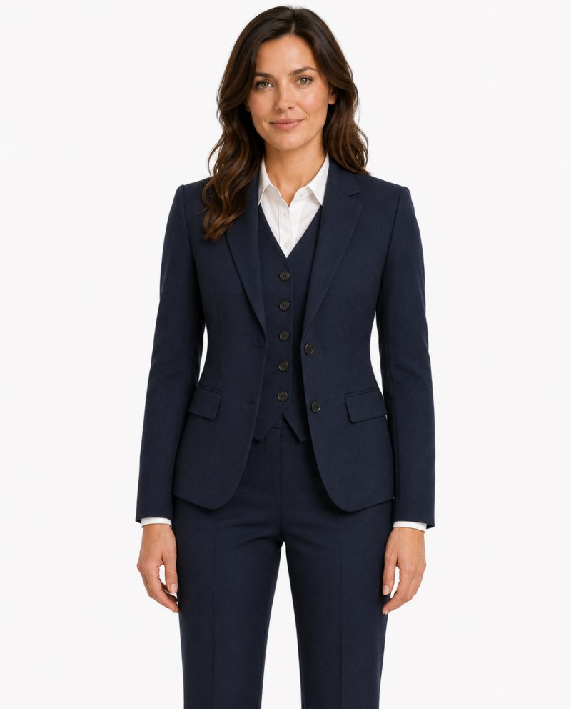 Women’s Navy Blue Highland Weave Tweed Waistcoat