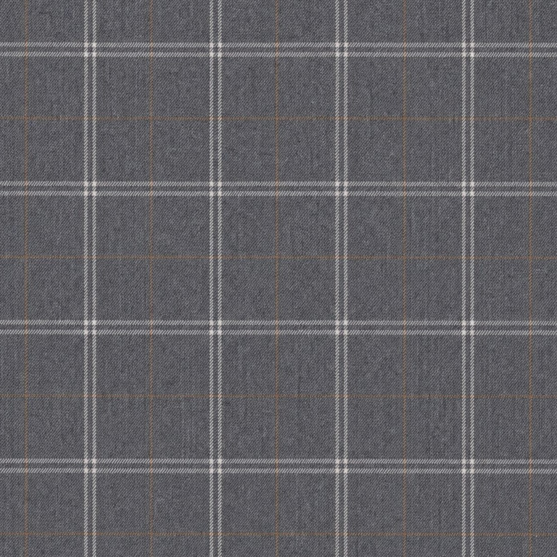Light Grey Windowpane Check Tweed fabric swatch