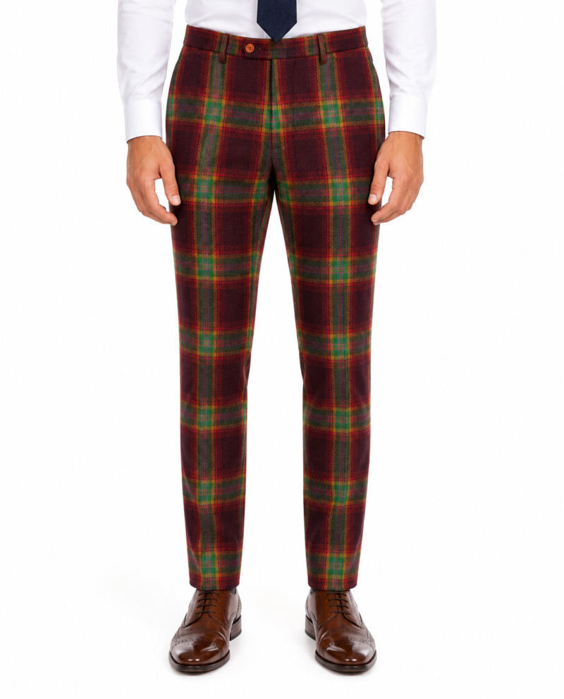 Men’s Rainbow Bold Check Tweed Trousers