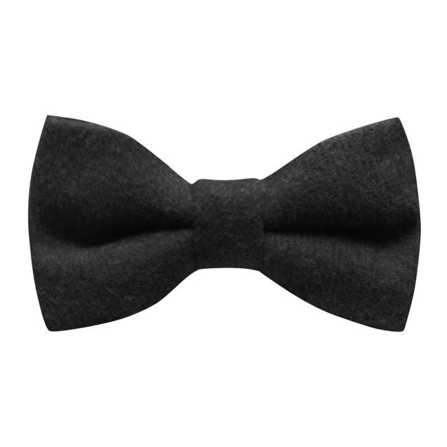King & Priory black Donegal tweed pre-tied bow tie